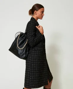 Borsa Shopper Grande In Pelle Con Coulisse