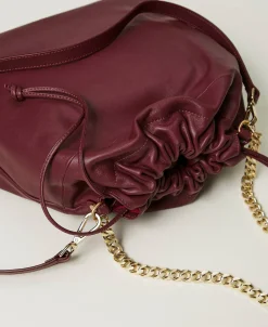 Borsa Shopper Media In Pelle Con Coulisse