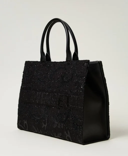 Borsa Shopper 'Victoria' Con Ricamo E Logo