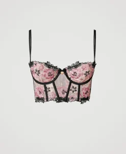 Bustino In Tulle Con Ricamo