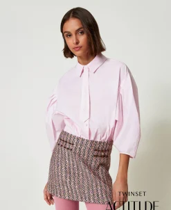 Camicia Boxy Con Cravattino