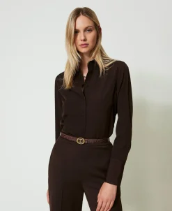 Camicia In Crêpe De Chine