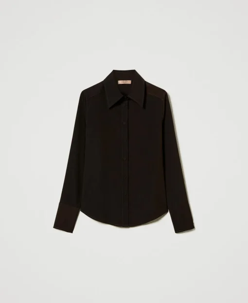 Camicia In Crêpe De Chine