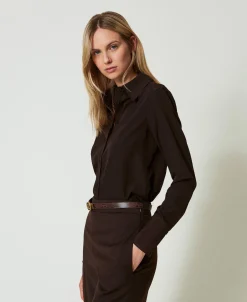 Camicia In Crêpe De Chine