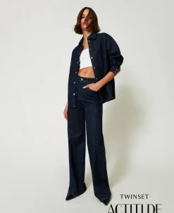 Camicia In Jeans Con Strass