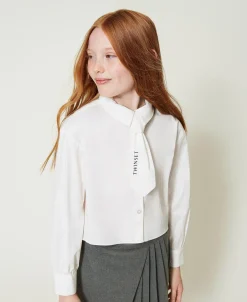 Camicia In Popeline Con Cravatta