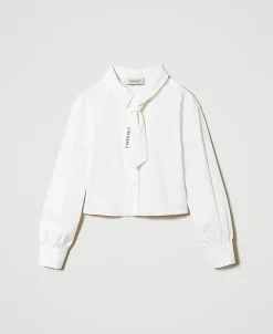 Camicia In Popeline Con Cravatta