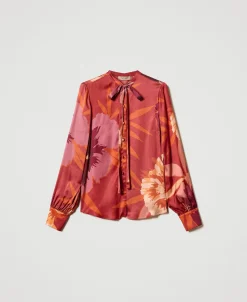 Camicia In Raso A Fiori