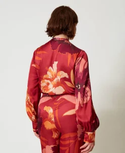 Camicia In Raso A Fiori