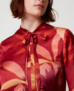 Camicia In Raso A Fiori