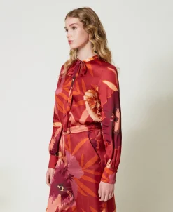 Camicia In Raso A Fiori