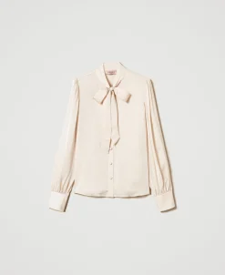 Camicia In Raso Con Fiocco