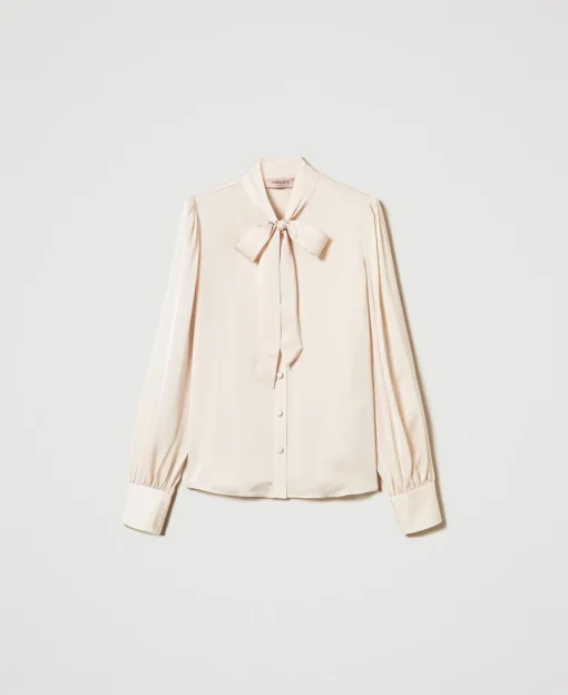 Camicia In Raso Con Fiocco