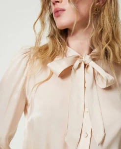 Camicia In Raso Con Fiocco