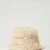 Cappello Bucket In Faux Fur Con Logo