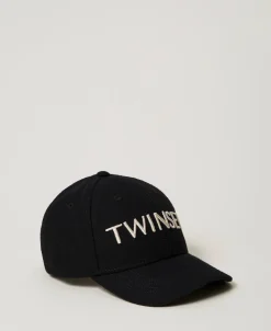 Cappello Da Baseball In Panno Con Logo