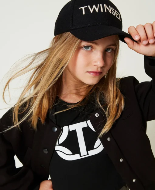 Cappello Da Baseball In Panno Con Logo