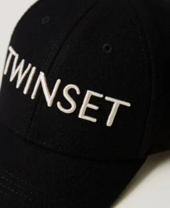 Cappello Da Baseball In Panno Con Logo