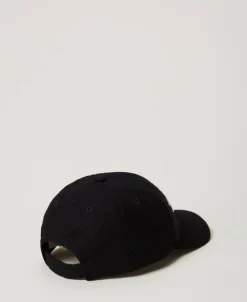 Cappello Da Baseball In Panno Con Logo