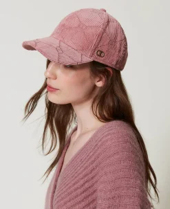 Cappello Da Baseball In Velluto Con Oval T