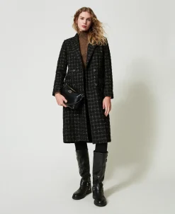 Cappotto Bouclé A Disegno Check