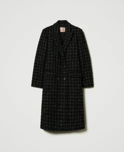 Cappotto Bouclé A Disegno Check