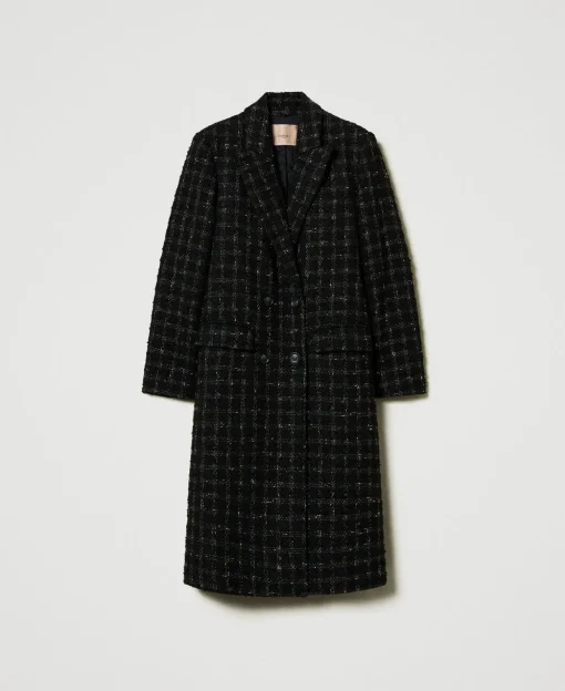 Cappotto Bouclé A Disegno Check