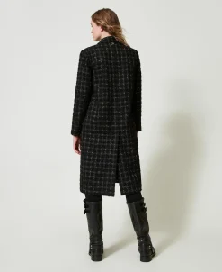 Cappotto Bouclé A Disegno Check