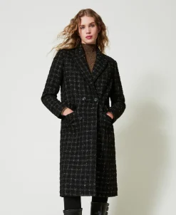 Cappotto Bouclé A Disegno Check