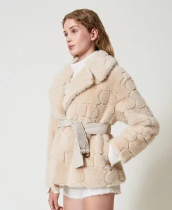 Cappotto Corto In Faux Fur Con Oval T