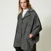 Cappotto Corto In Panno Bicolor
