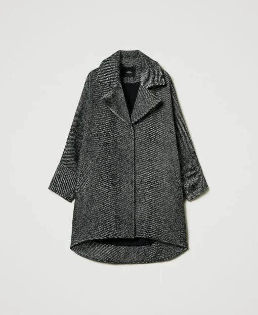 Cappotto Corto In Panno Bicolor