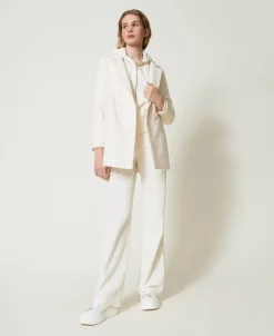 Cappotto Corto In Panno Con Strass