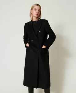 Cappotto Di Linea Dritta In Misto Lana