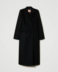 Cappotto Di Linea Dritta In Misto Lana