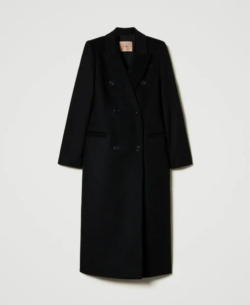 Cappotto Di Linea Dritta In Misto Lana