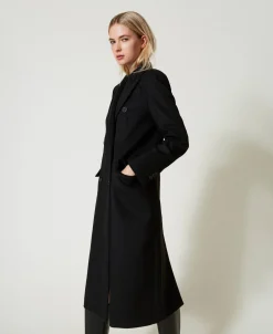 Cappotto Di Linea Dritta In Misto Lana