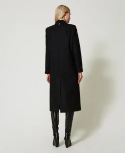 Cappotto Di Linea Dritta In Misto Lana