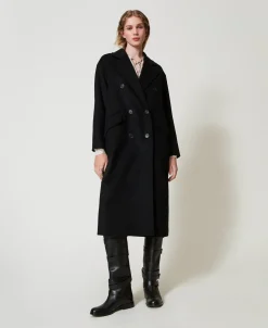 Cappotto Di Linea Morbida In Misto Lana