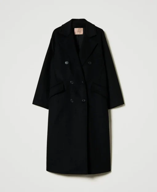 Cappotto Di Linea Morbida In Misto Lana