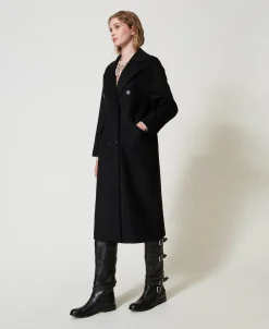 Cappotto Di Linea Morbida In Misto Lana
