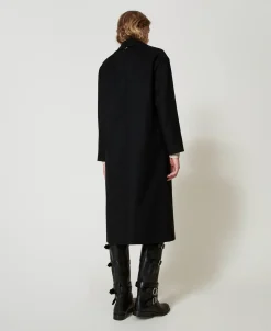 Cappotto Di Linea Morbida In Misto Lana