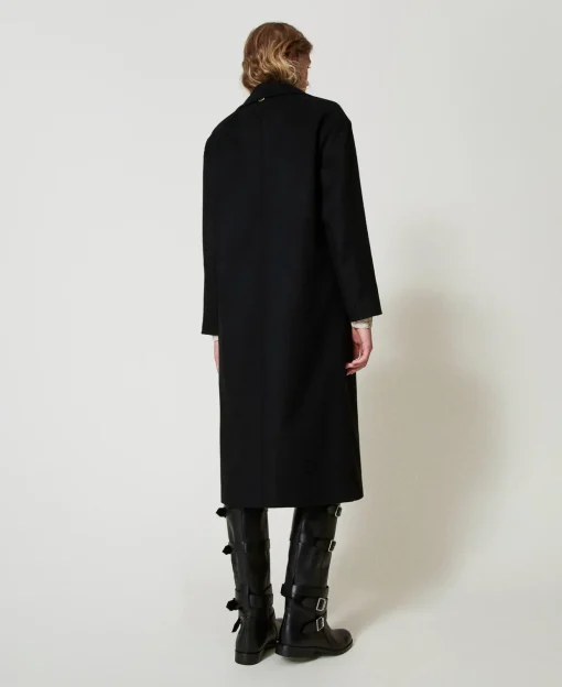 Cappotto Di Linea Morbida In Misto Lana