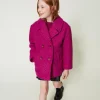 Cappotto Doppiopetto In Panno Curly