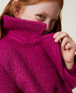 Cappotto Doppiopetto In Panno Curly