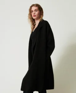 Cappotto In Filato Riciclato Bouclé