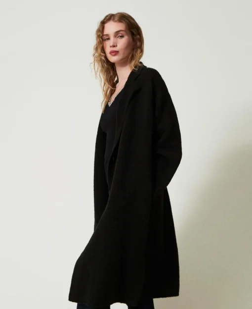 Cappotto In Filato Riciclato Bouclé