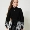 Cappotto In Maglia Misto Lana Con Frange