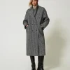 Cappotto In Misto Lana Gessato