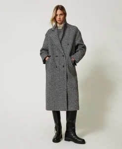 Cappotto In Misto Lana Gessato